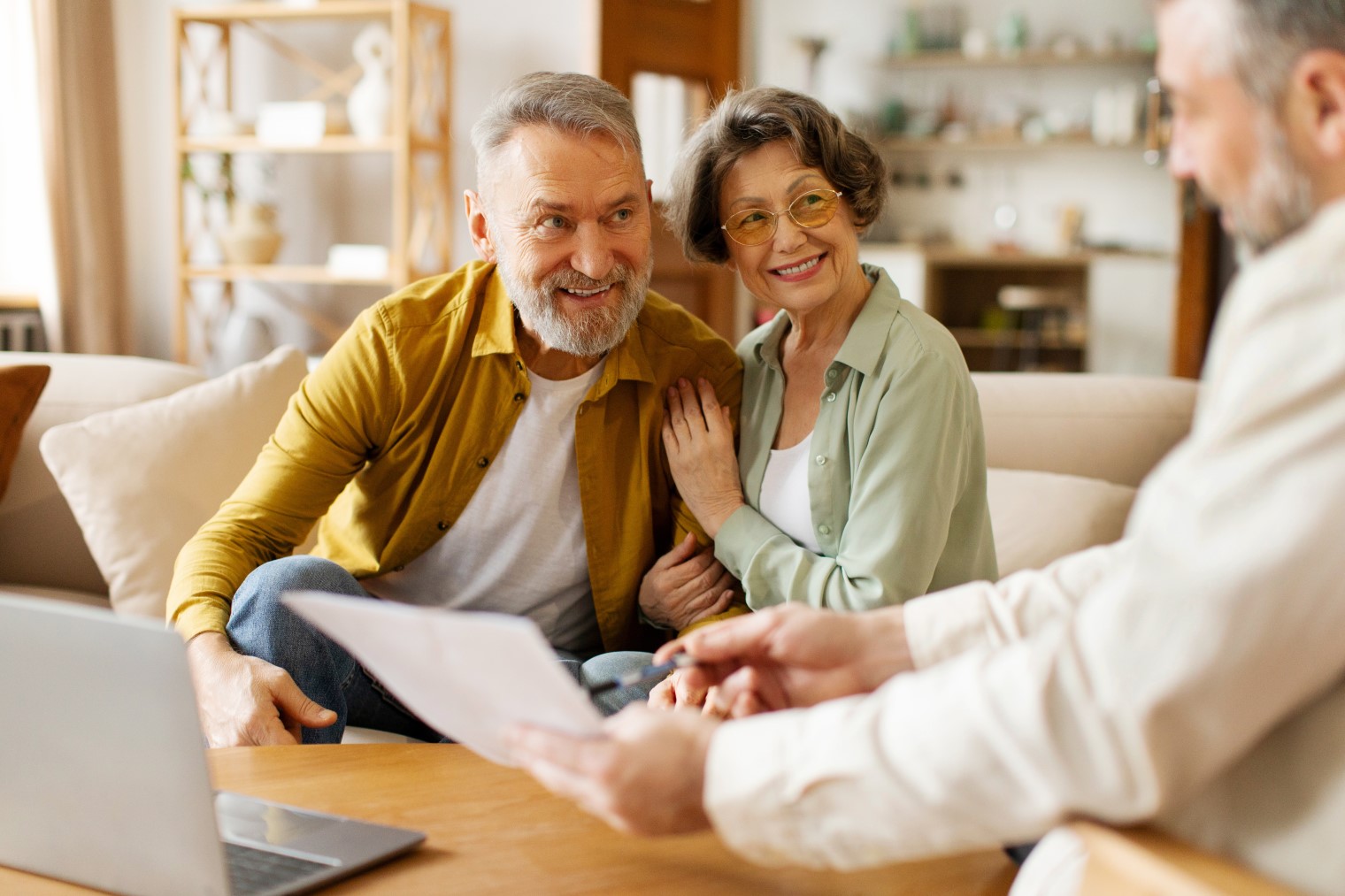 Senior couple consulting