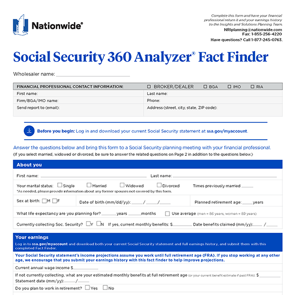 Social Security 360 Analyzer* Fact Finder